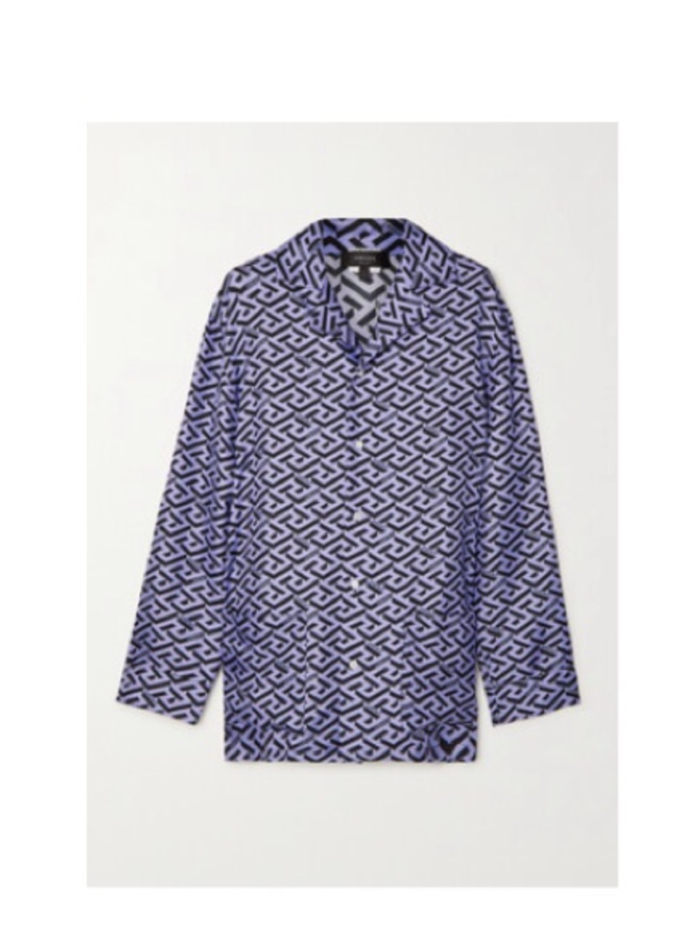 NEW Versace Shirt Silk Twill Pajama Shirt Lilac & Black Versace Size 3